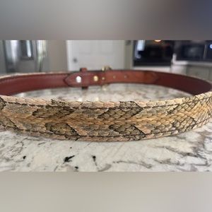 Genuine Leather-Canebrake Rattlesnake Belt,Size 36